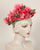 03883WY Whimsy, sinamay over Paglina braid base, Cerise pink with green