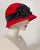 0400KNV Karen, velour finished felt, fire engine red with black