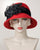 0400KNV Karen, velour finished felt, fire engine red with black