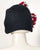0402ODV Odette, velour finished felt, black with scarlet