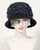 0404DMV Demi, velour finished felt, black with navy