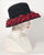 0406JEV Jamie, velour finished felt, black with scarlet