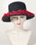 0406JEV Jamie, velour finished felt, black with scarlet
