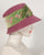 0415DMV Demi, velour finished felt, antique rose with chartreuse