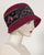 0415GAV Gemma, velour finished felt, burgundy with black