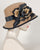 0427ANV Angelina, velour finished felt, camel with black