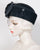 0435PBV Pill Box, velour finished felt, black