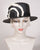 0558SHPA Shepherdess, Panama straw, black with cream