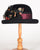 0652RDV Roll Brim Derby, velour, black with multi