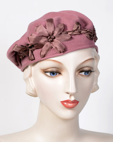0795SBC Small Beret, cotton, dusty rose