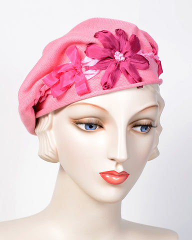 0795SBC Small Beret, cotton, vintage rose
