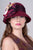 0843KNV Karen, velour, burgundy with multi