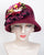 0843KNV Karen, velour, burgundy with multi