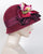 0843KNV Karen, velour, burgundy with multi