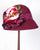 0843KNV Karen, velour, burgundy with multi