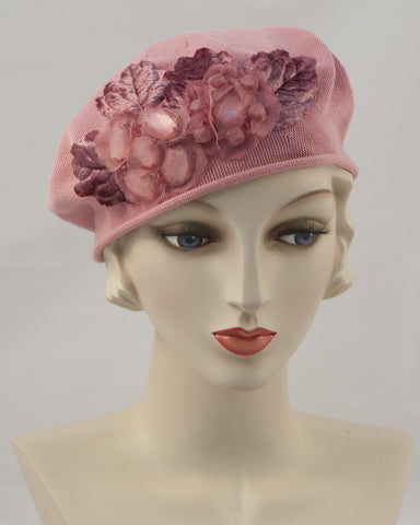 0953SBC Small Beret, antique rose