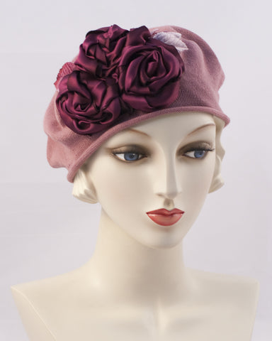 0999SBC Small Beret Cotton,  dusty rose