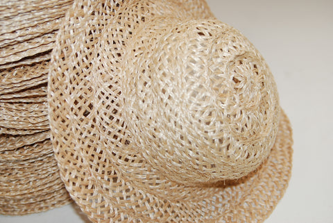 SAC104 5mm Abacca straw hat body, one dozen (12)