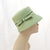V987 Vintage: Evelyn Varon exclusive, green braid lampshade (can sit on top of head), 21.5"
